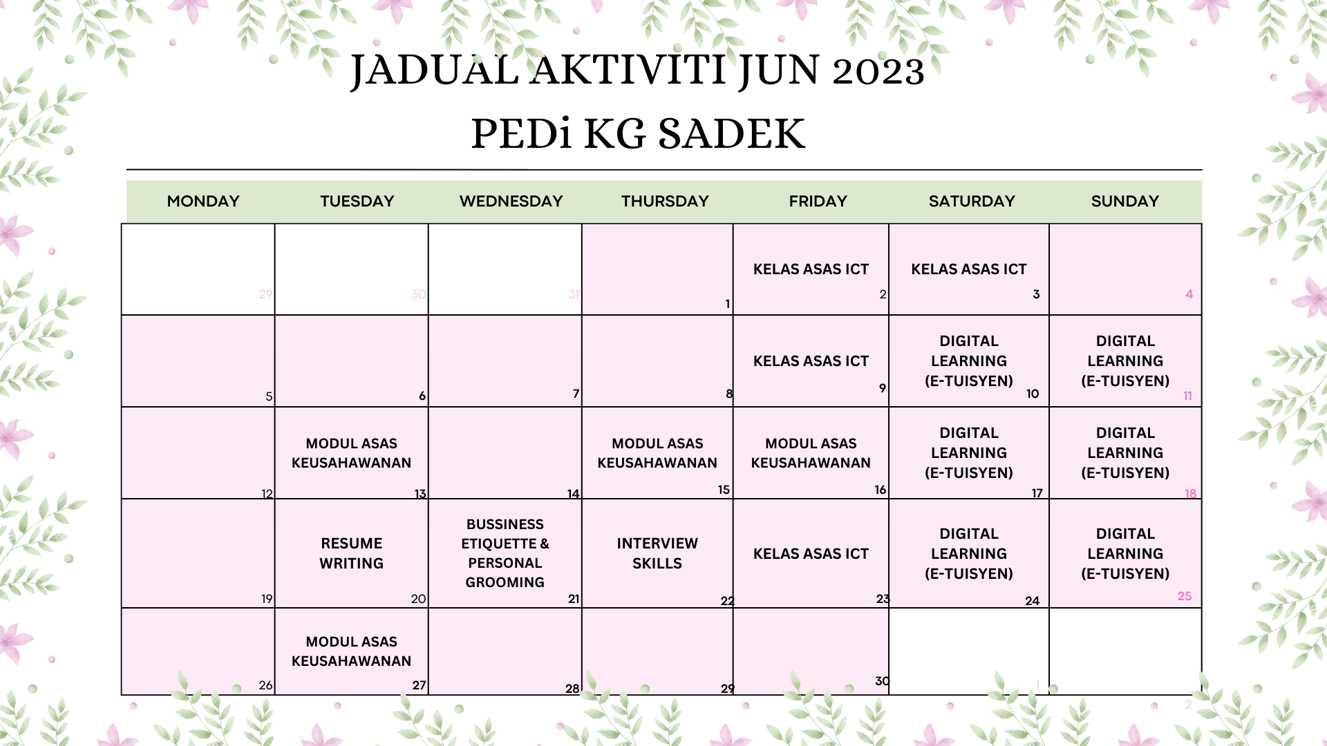 White Minimalist Monthly Planner June 2023 Calendar
